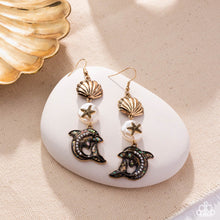 Load image into Gallery viewer, Paparazzi Jewelry Earrings Delightful Dolphin - Gold