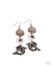 Load image into Gallery viewer, Paparazzi Jewelry Earrings Delightful Dolphin - Gold