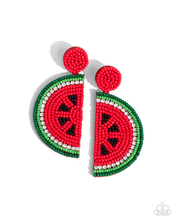 Load image into Gallery viewer, Paparazzi Jewelry Earrings Watermelon Welcome - Red