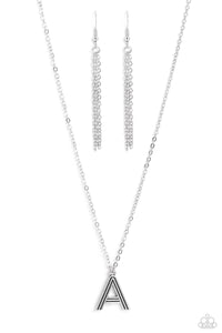 Paparazzi Jewelry Necklace Leave Your Initials - Silver - A