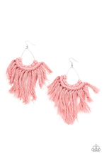 Load image into Gallery viewer, Paparazzi Jewelry Earrings Wanna Piece Of MACRAME? - Pink