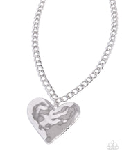 Load image into Gallery viewer, Paparazzi Jewelry Necklace Hammered Heartthrob - Silver