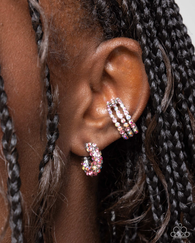Paparazzi Jewelry Earrings Iridescent Influence - Pink