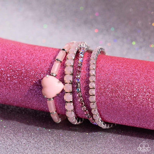 Paparazzi Jewelry Bracelet True Loves Theme - Pink