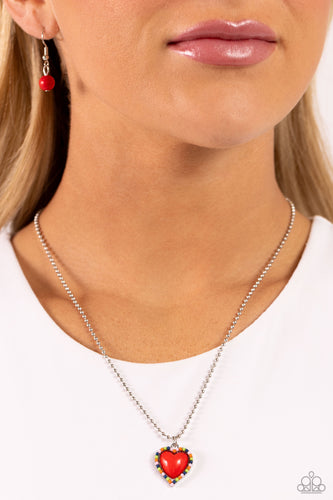 Paparazzi Jewelry Necklace Romantic Ragtime - Red