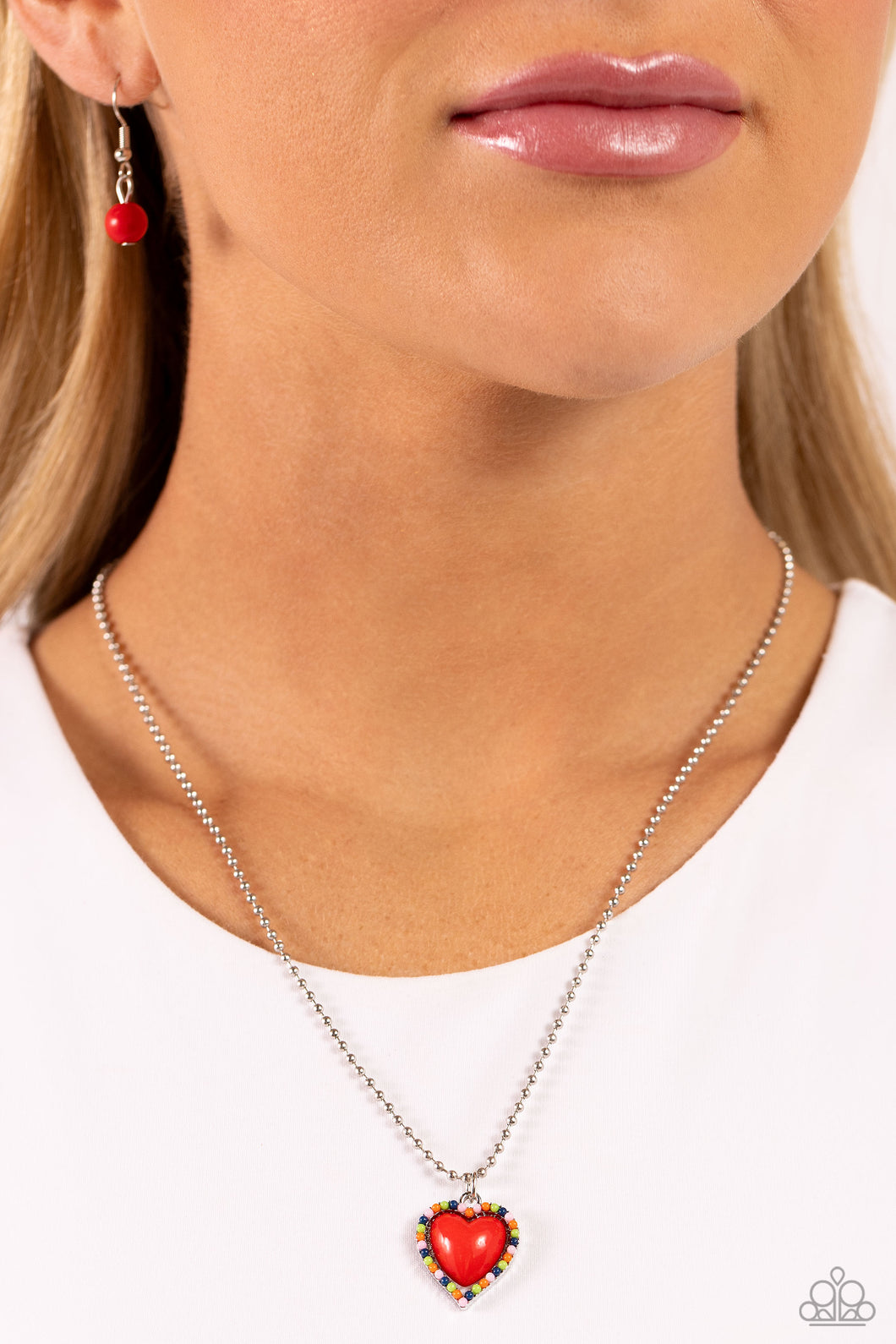 Paparazzi Jewelry Necklace Romantic Ragtime - Red