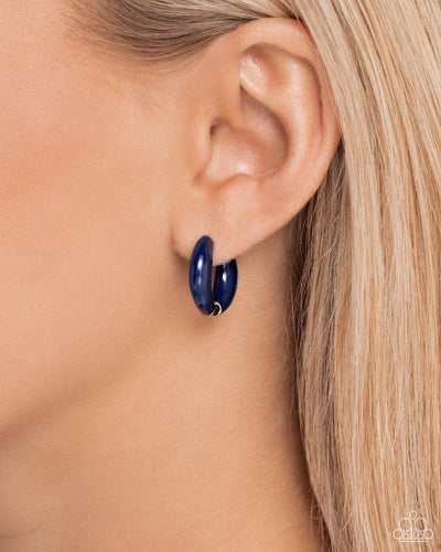 Paparazzi Jewelry Earrings Pivoting Paint - Blue