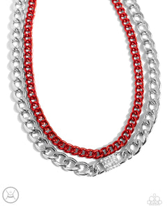 Paparazzi Jewelry Necklace Exaggerated Effort - Red