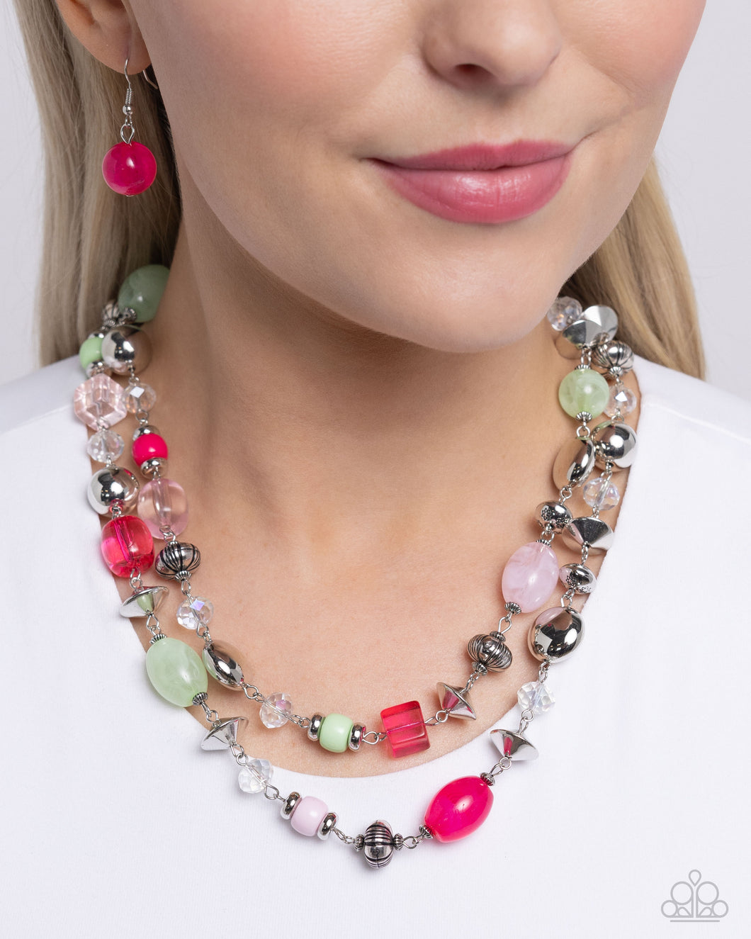 Paparazzi Jewelry Necklace Playful Past - Pink