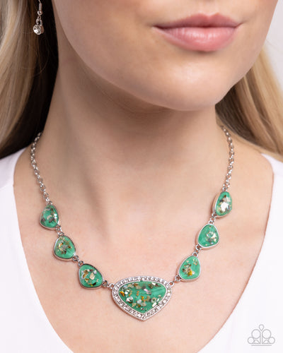 Paparazzi Jewerly Necklace Discreet Dazzle - Green