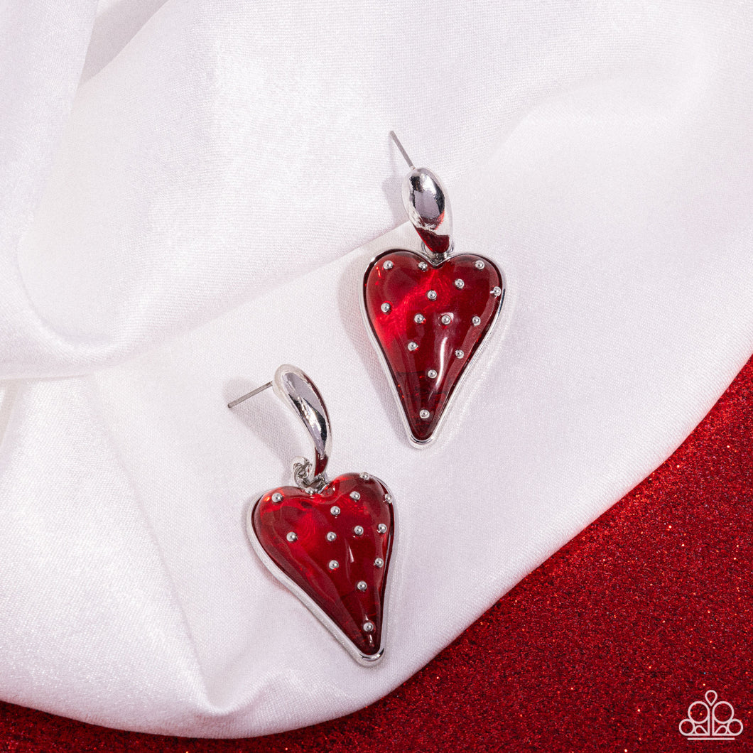 Paparazzi Jewelry Earrings Glossy Goodwill - Red