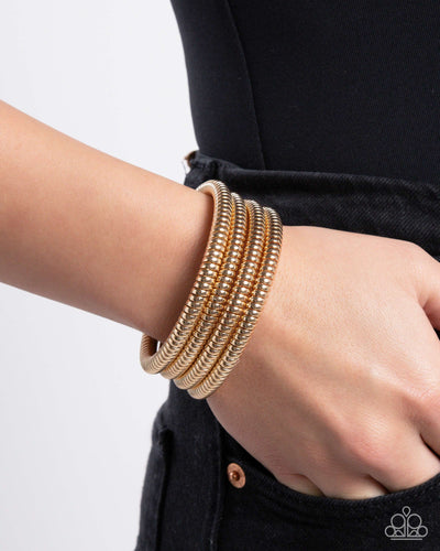 Paparazzi Jewelry Bracelet Casual Coils - Gold
