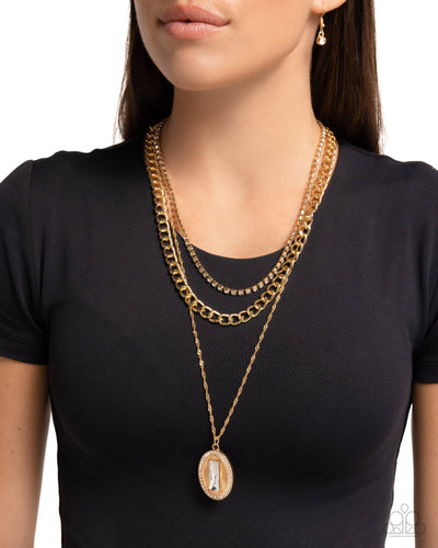 Paparazzi Jewelry Necklace Edgy Empire - Gold