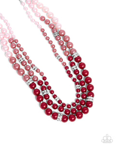 Paparazzi Jewelry Necklace Ombre Ornament - Red