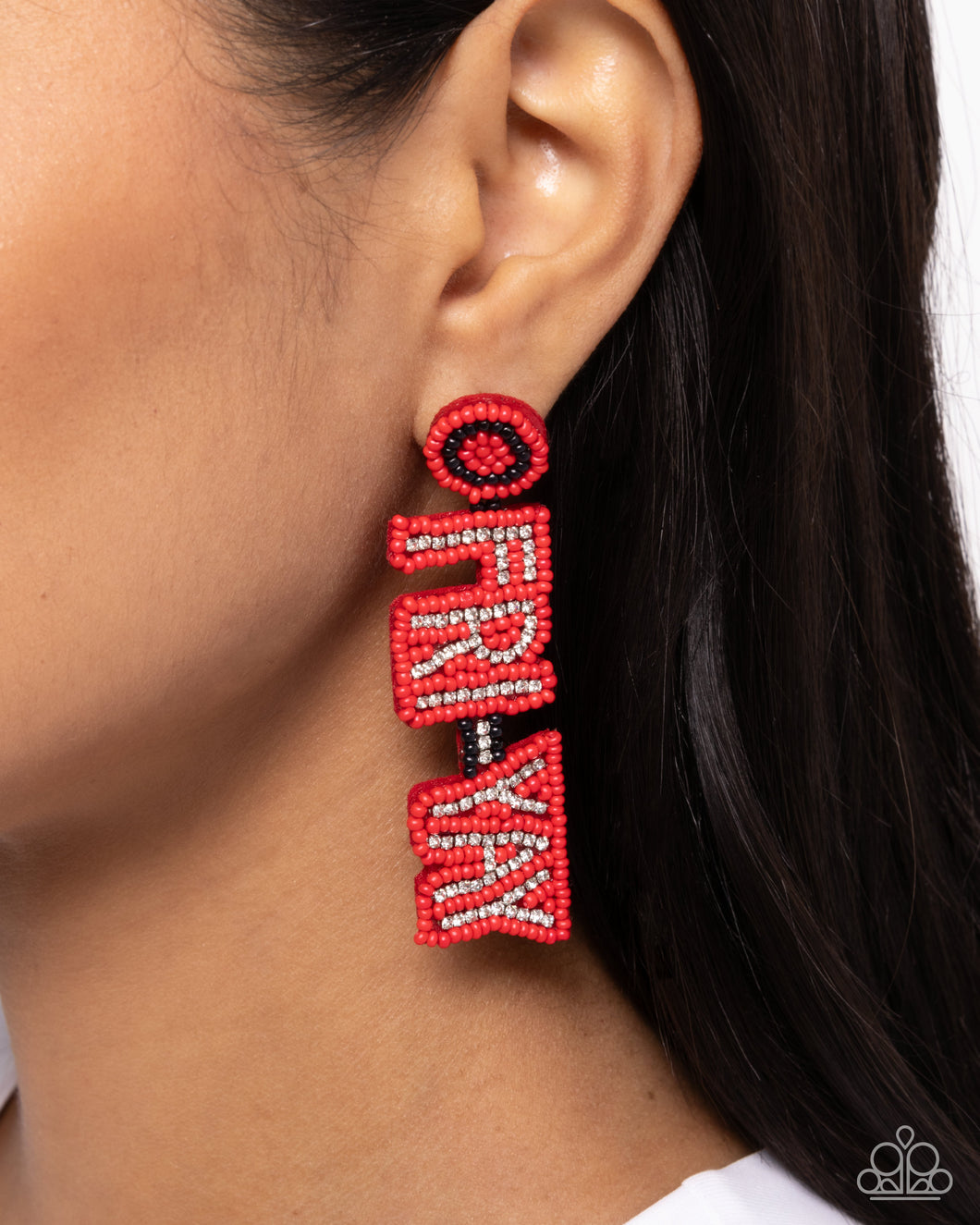 Paparazzi Jewelry Earrings Its Friday! - Red
