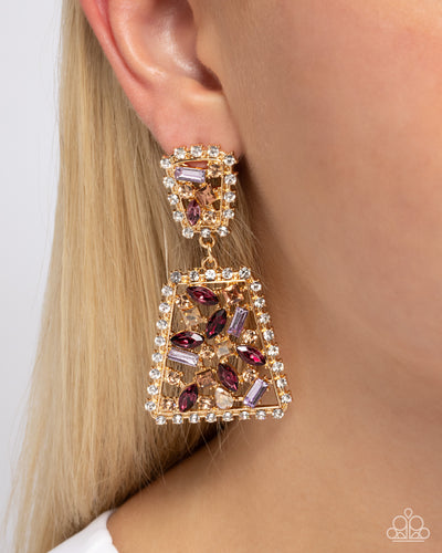 Paparazzi Jewelry Earrings Glistening Gala - Purple