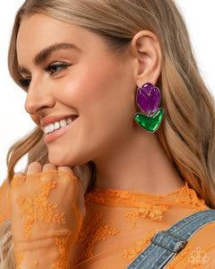 Paparazzi Jewelry Earrings Tulip Triumph - Purple