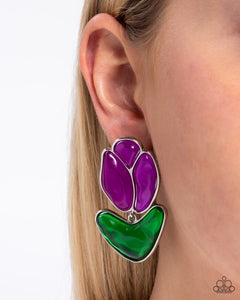 Paparazzi Jewelry Earrings Tulip Triumph - Purple