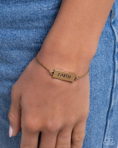 Paparazzi Jewelry Bracelet Confession of Faith - Gold