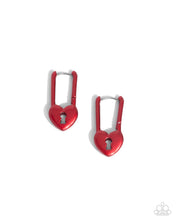 Load image into Gallery viewer, Paparazzi Jewelry Earrings Pampered Padlock - Red