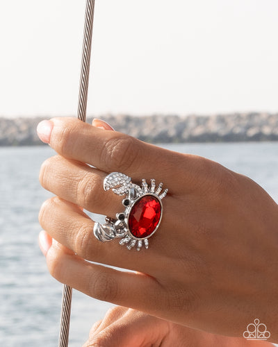 Paparazzi Jewelry Ring Crab Confidence - Red