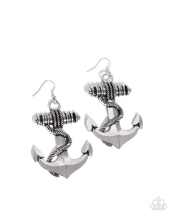 Paparazzi Jewelry Earrings Adorable Anchor - Silver