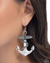 Load image into Gallery viewer, Paparazzi Jewelry Earrings Adorable Anchor - Silver