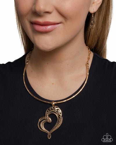 Paparazzi Jewelry Necklace Concentric Courtship - Gold