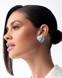 Paparazzi Jewelry Earrings Sweetheart Stitching - Blue