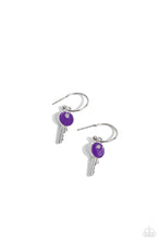 Load image into Gallery viewer, Paparazzi Jewelry Earrings Key Performance - Purple