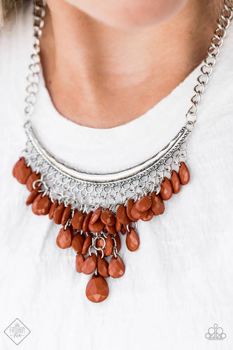 Paparazzi Jewelry Necklace Rio Rainfall - Brown