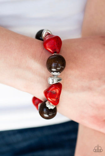 Paparazzi Jewelry Bracelet Gorgeously Grounded Red
