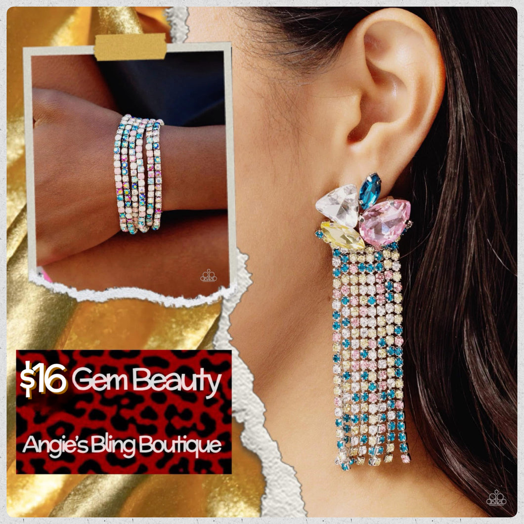 Paparazzi Jewelry Bracelet Rock Candy Rage & Blinding Blend Bracelet - Multi