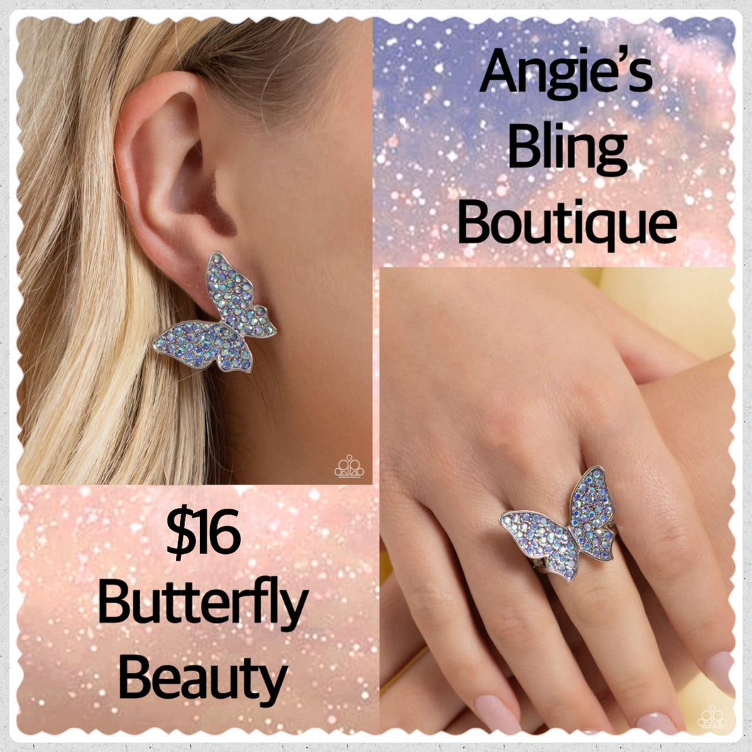 Paparazzi Jewelry Earrings & Ring High Life/High Time