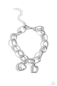 Paparazzi Jewelry Bracelet Guess Now Its INITIAL - White