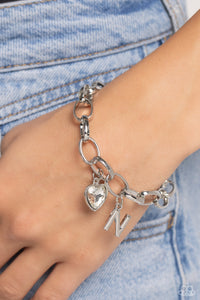 Paparazzi Jewelry Bracelet Guess Now Its INITIAL - White