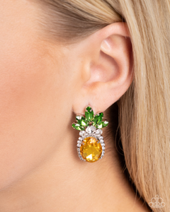 Paparazzi Jewelry Earrings Prismatic Pineapple - Yellow