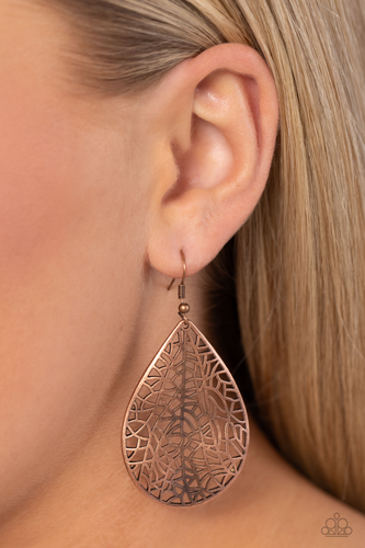 Paparazzi Jewelry Earrings Fractured Fairytale - Copper