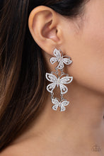 Load image into Gallery viewer, Paparazzi Jewelry Earrings Fluttering Finale - White