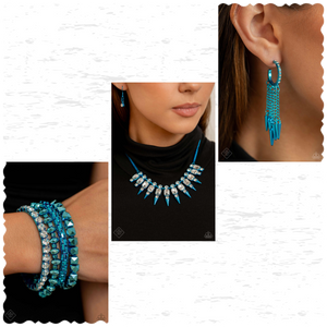 Paparazzi Jewelry Necklace-Bracelet-Earrings Punk Passion - Blue