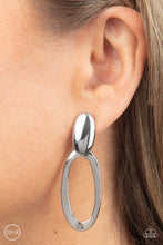 Load image into Gallery viewer, Paparazzi Jewelry Earrings Pull OVAL! - Silver