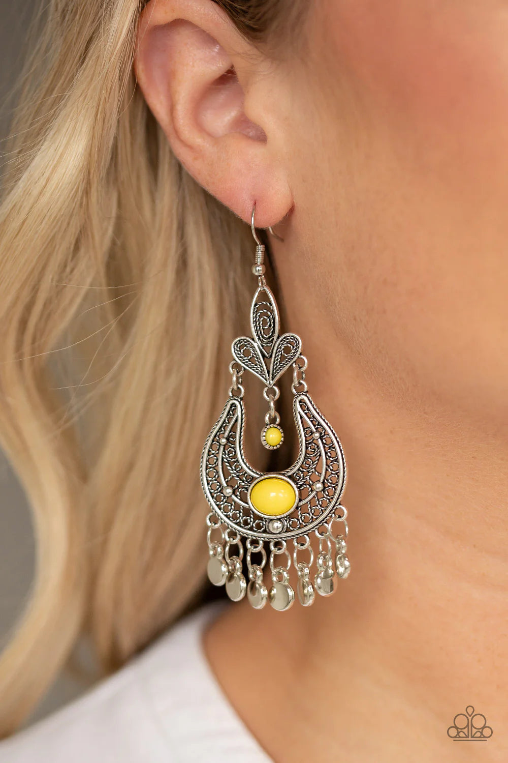 Paparazzi Jewelry Earrings Fiesta Flair - Yellow