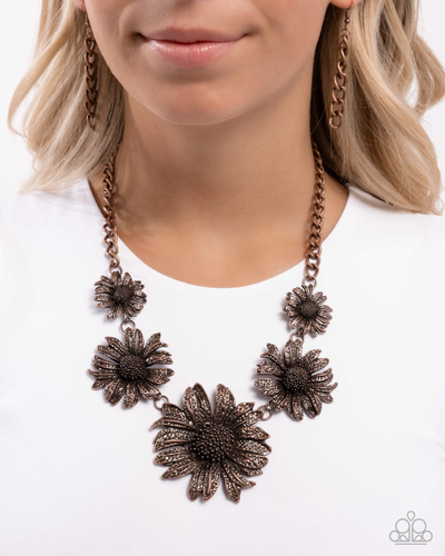 Paparazzi Jewelry Necklace Sunflower Spring - Copper