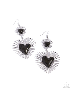 Paparazzi Jewelry Earrings Sunburst Sweethearts - Black