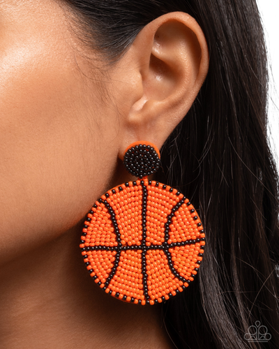 Paparazzi Jewelry Earrings Shooting Hoops - Orange
