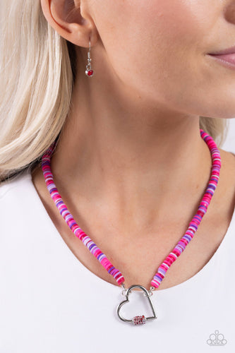 Paparazzi Jewelry Necklace Clearly Carabiner - Red