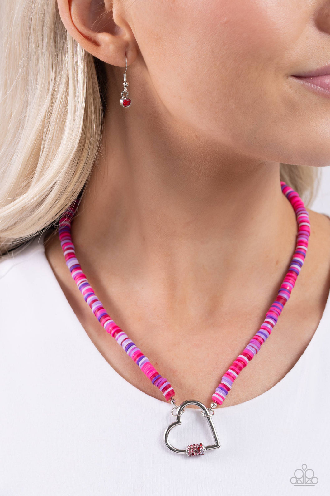 Paparazzi Jewelry Necklace Clearly Carabiner - Red