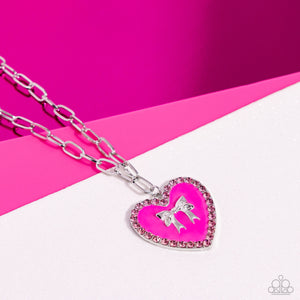 Paparazzi Jewelry Necklace Romantic Gesture - Pink