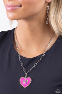 Paparazzi Jewelry Necklace Romantic Gesture - Pink