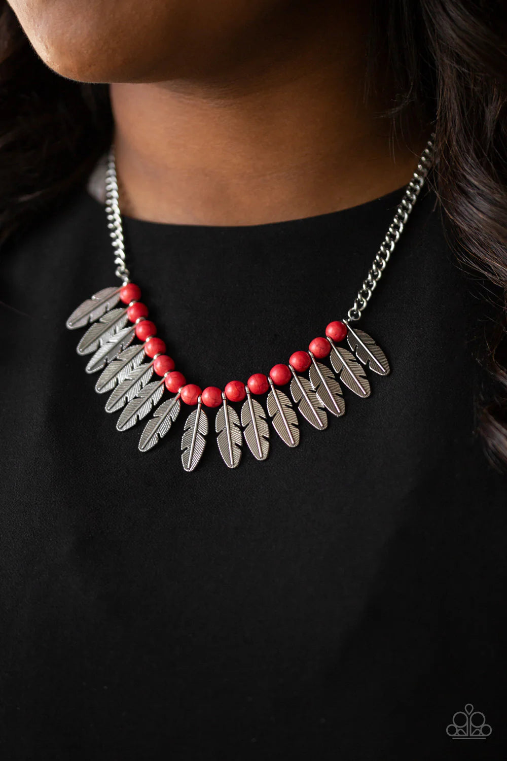 Paparazzi Jewelry Necklace Desert Plumes - Red